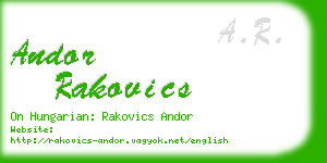 andor rakovics business card